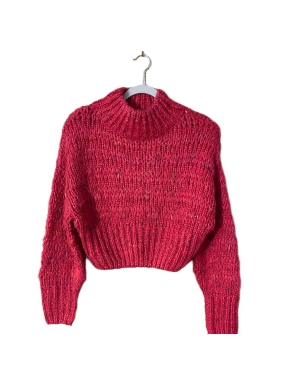 Urban Outfitters Women’s Pink Knit Cropped Sweater Size: Medium